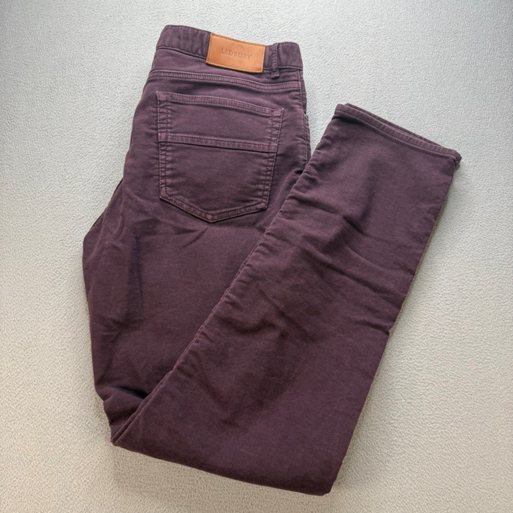 Ledbury Franklin Moleskin Pants Straight Leg 34x33 (Fit 34x31)‎ Oxblood Purple
